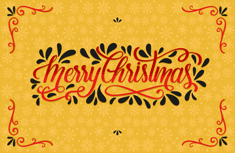 Christmas placemat with joyful holiday wishes - TenStickers