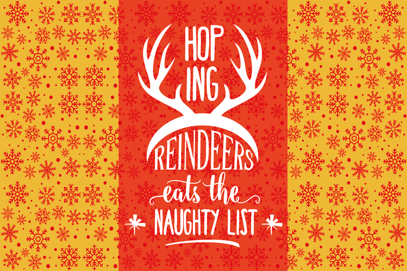 Christmas placemat with reindeer antlers quote - TenStickers