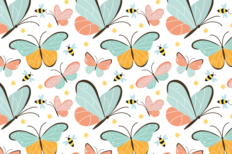 Placemat with quote butterfly pattern delight - TenStickers
