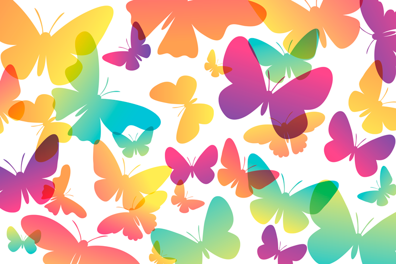 Children placemat with colorful butterfly design - TenStickers