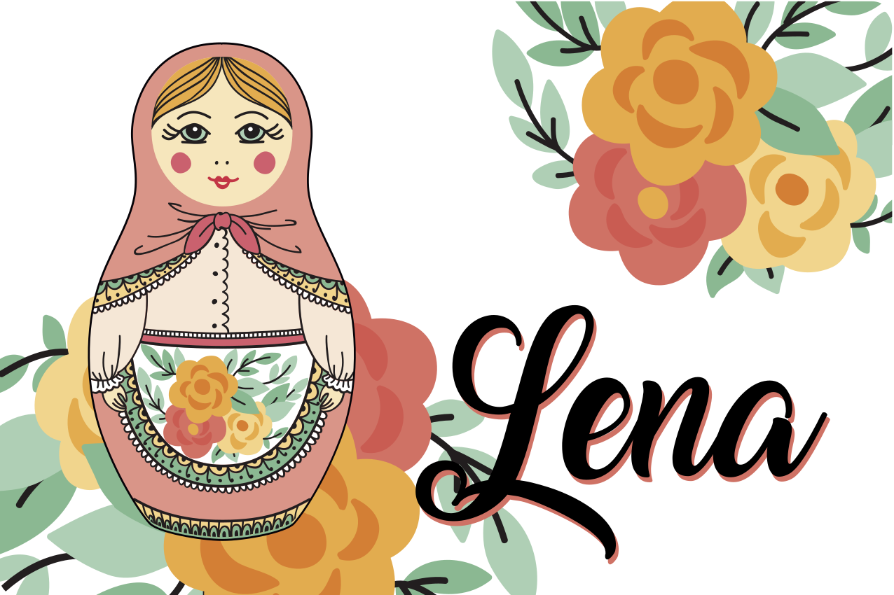 Customizable placemat with matryoshka doll design - TenStickers