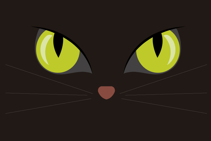 frightful black halloween cat placemats - TenStickers