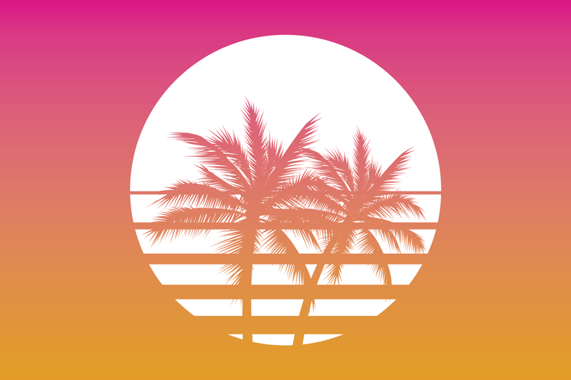 Original placemat palm tree twilight - TenStickers