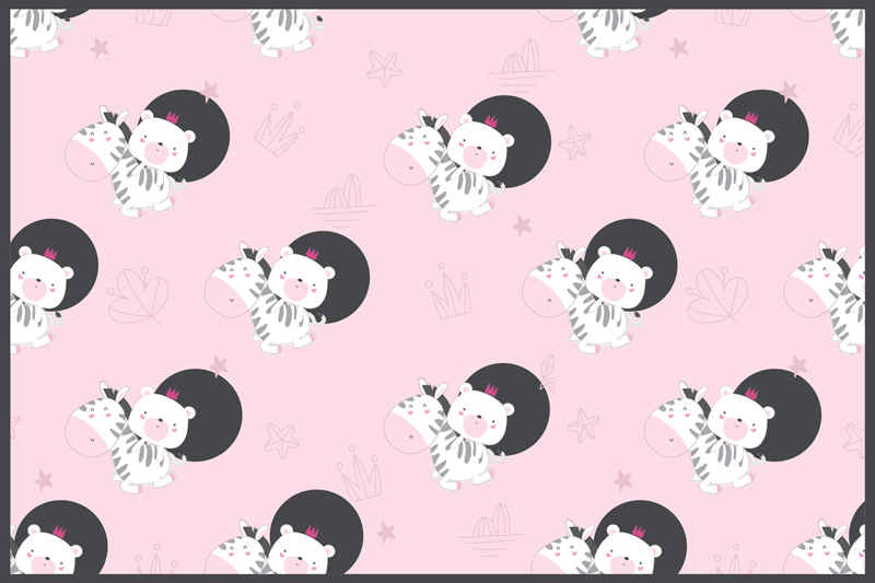 Children placemat with adorable zebra illustrations - TenStickers