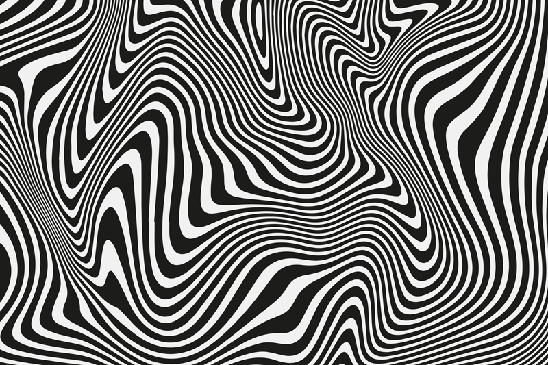 Modern placemat with flowing black patterns - TenStickers