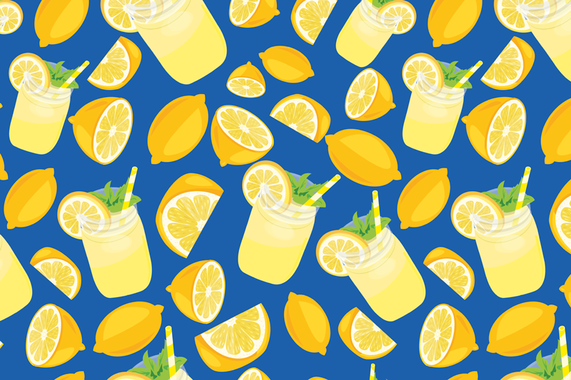 Modern placemat with refreshing lemonade design - TenStickers