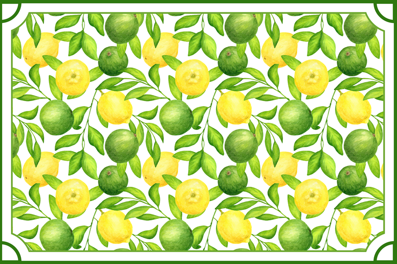 MANTEL Lemons and Limes frame citrus placemats - TenStickers