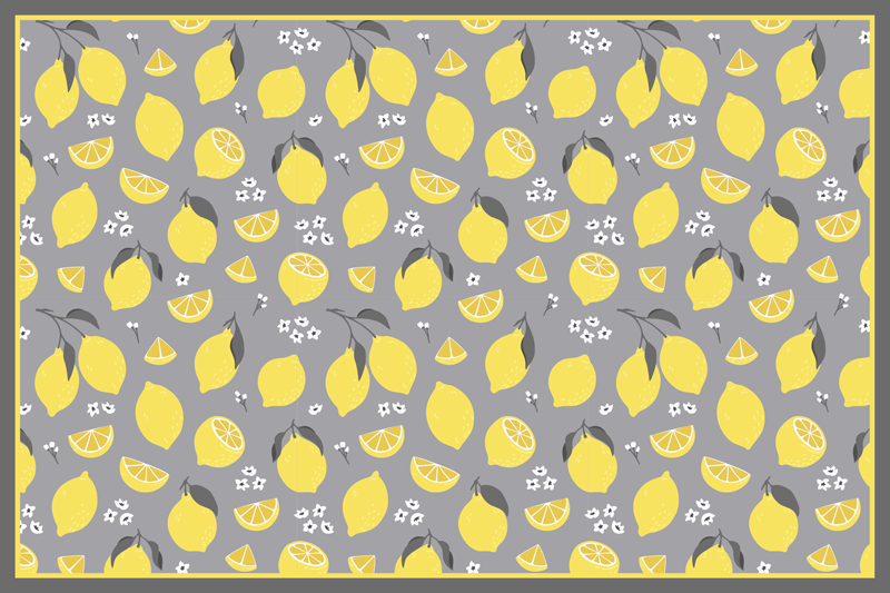 Original placemat lemon pattern table setting - TenStickers