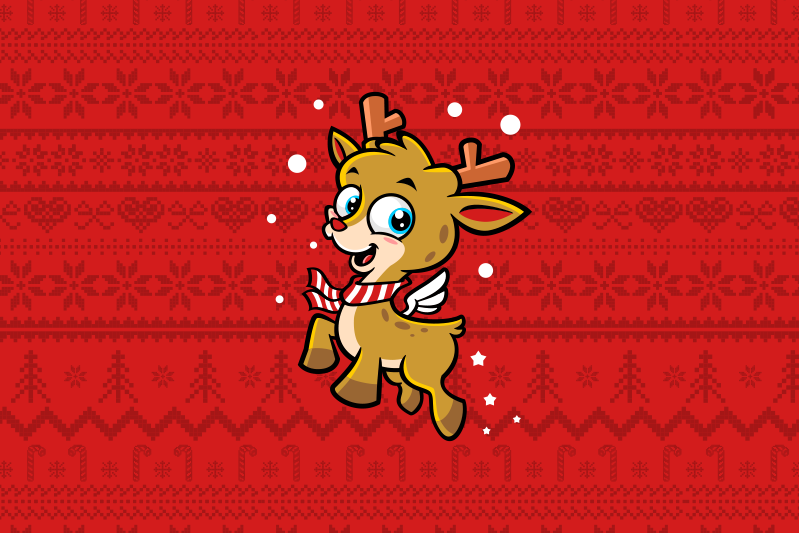 Christmas placemat with adorable reindeer design - TenStickers