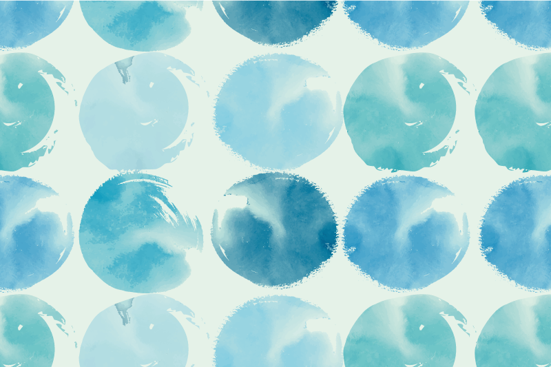 Modern placemat with circular watercolor designs - TenStickers