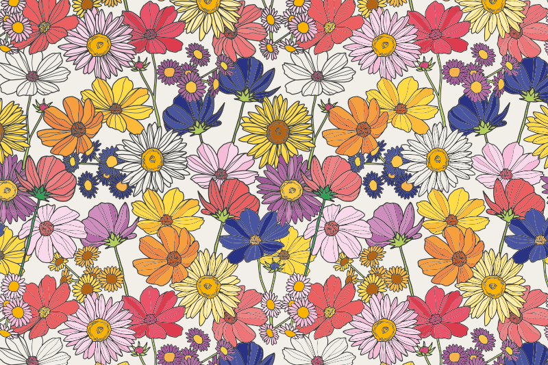 Children placemat vibrant botanical design - TenStickers