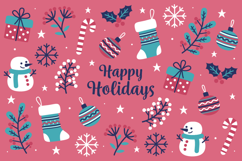Christmas placemat with playful festive designs - TenStickers