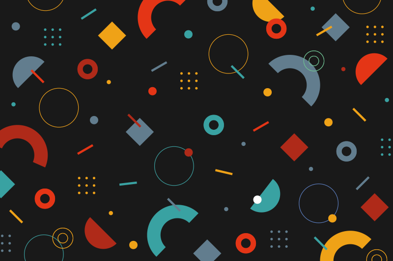 Modern placemat with a colorful geometric design - TenStickers