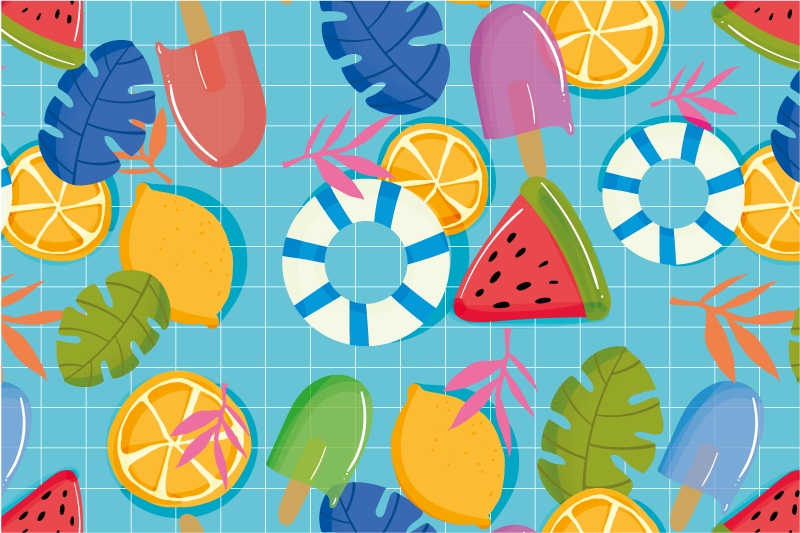 Children placemat fruit and ice cream design - TenStickers
