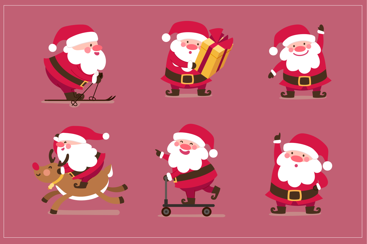 Christmas placemat featuring santa claus characters - TenStickers