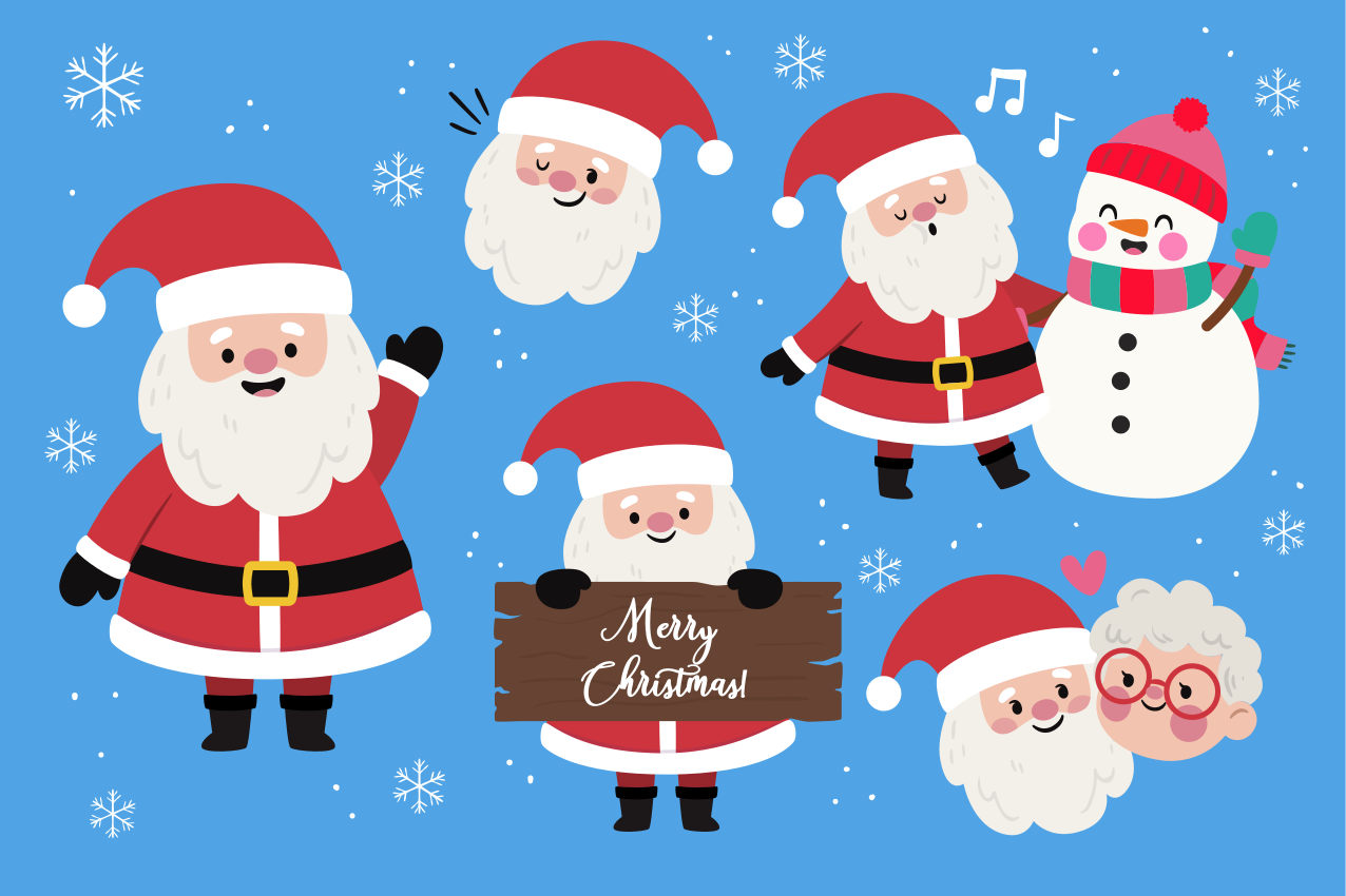 Christmas placemat featuring santa claus designs - TenStickers