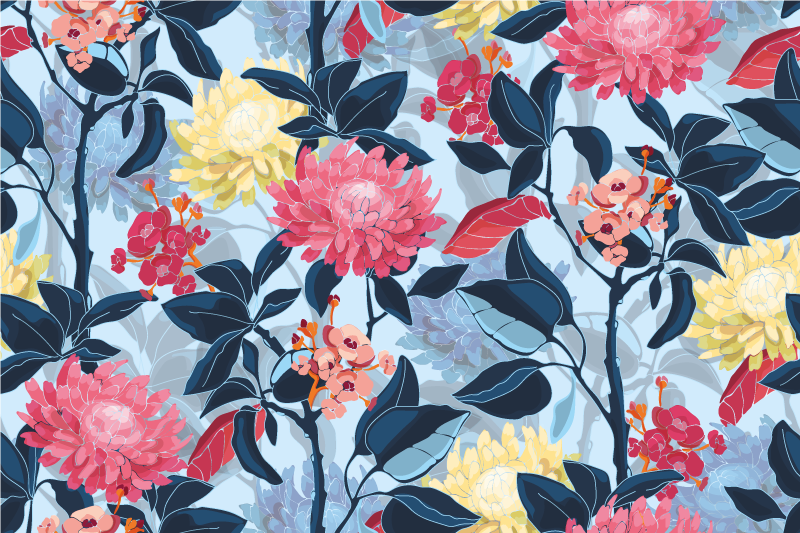 Original placemat floral pattern elegance - TenStickers
