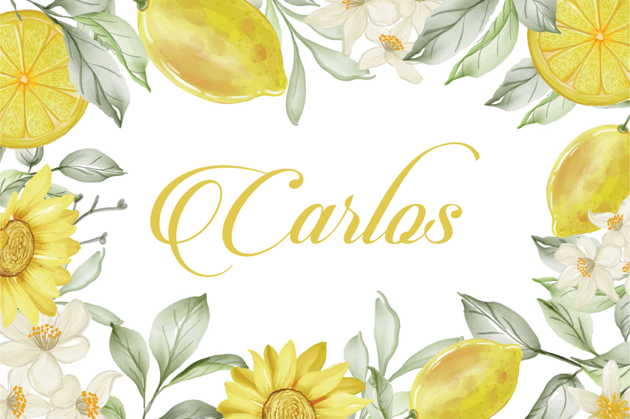 Customizable placemat lemon floral design - TenStickers