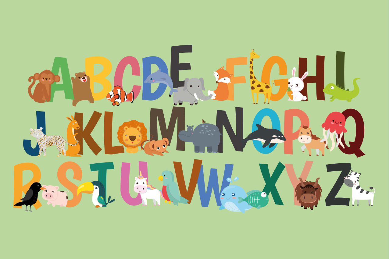 Children placemat animal alphabet display - TenStickers