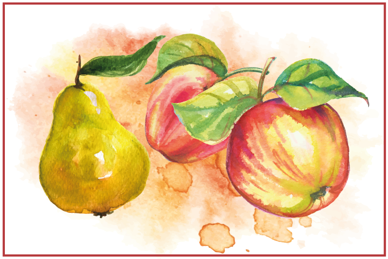 Original placemat fruits watercolor art print - TenStickers