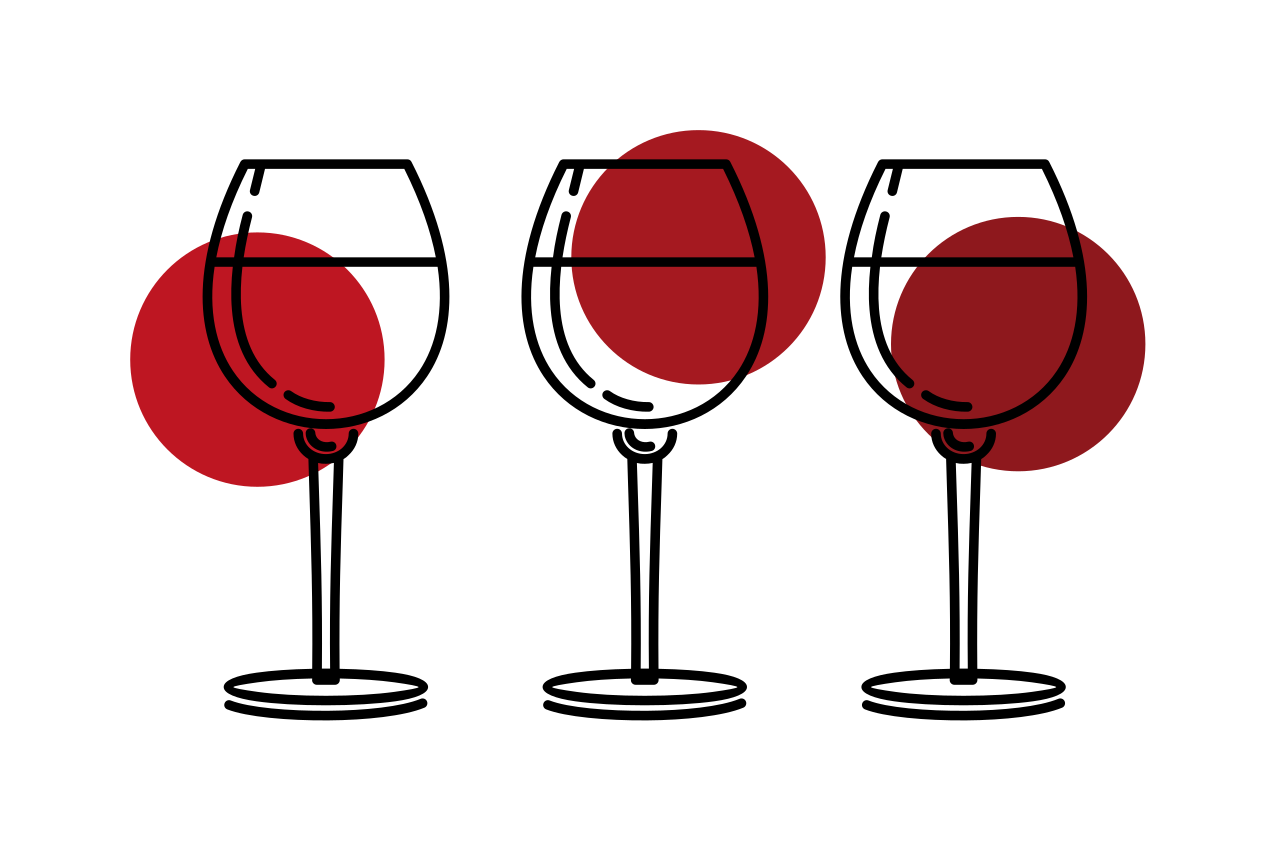 Original placemat wine glasses set - TenStickers