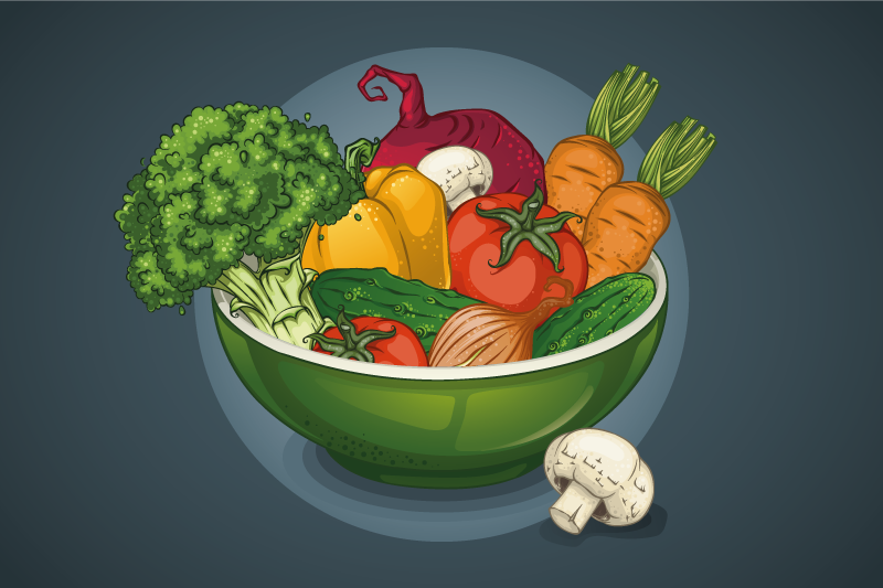 Original placemat colorful vegetable bowl - TenStickers