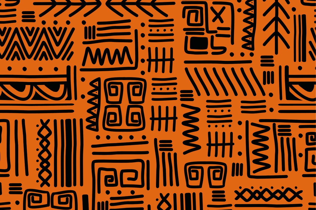Abstract black pattern placemat - TenStickers