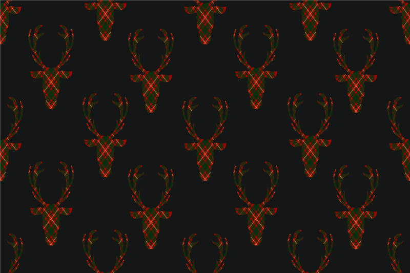 Christmas placemat plaid reindeer shapes - TenStickers