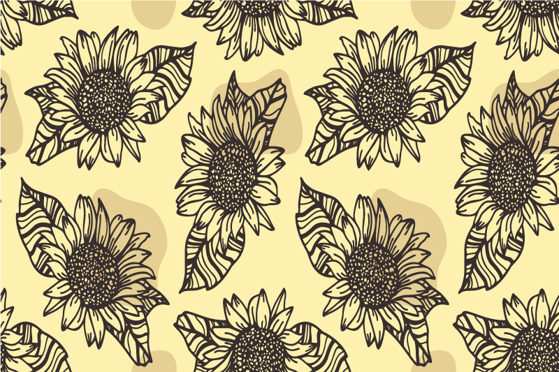 Original placemat sunflower design art - TenStickers