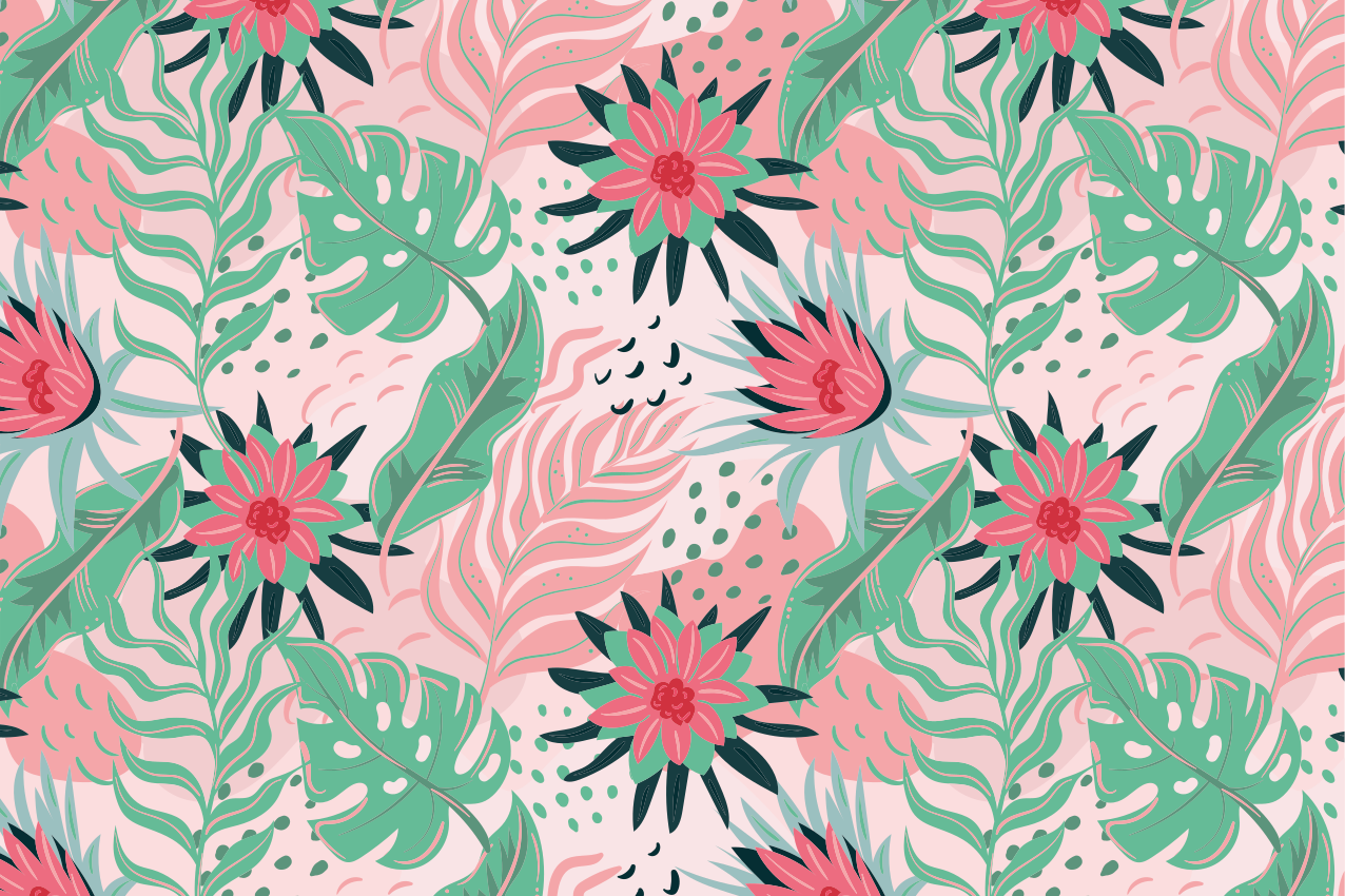 Original placemat floral tropical design - TenStickers
