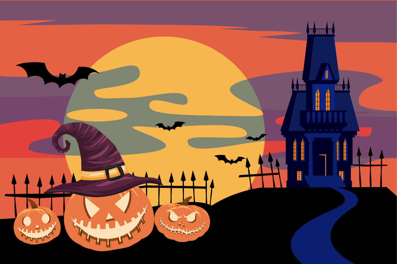 Halloween placemat pumpkin nightmare design - TenStickers