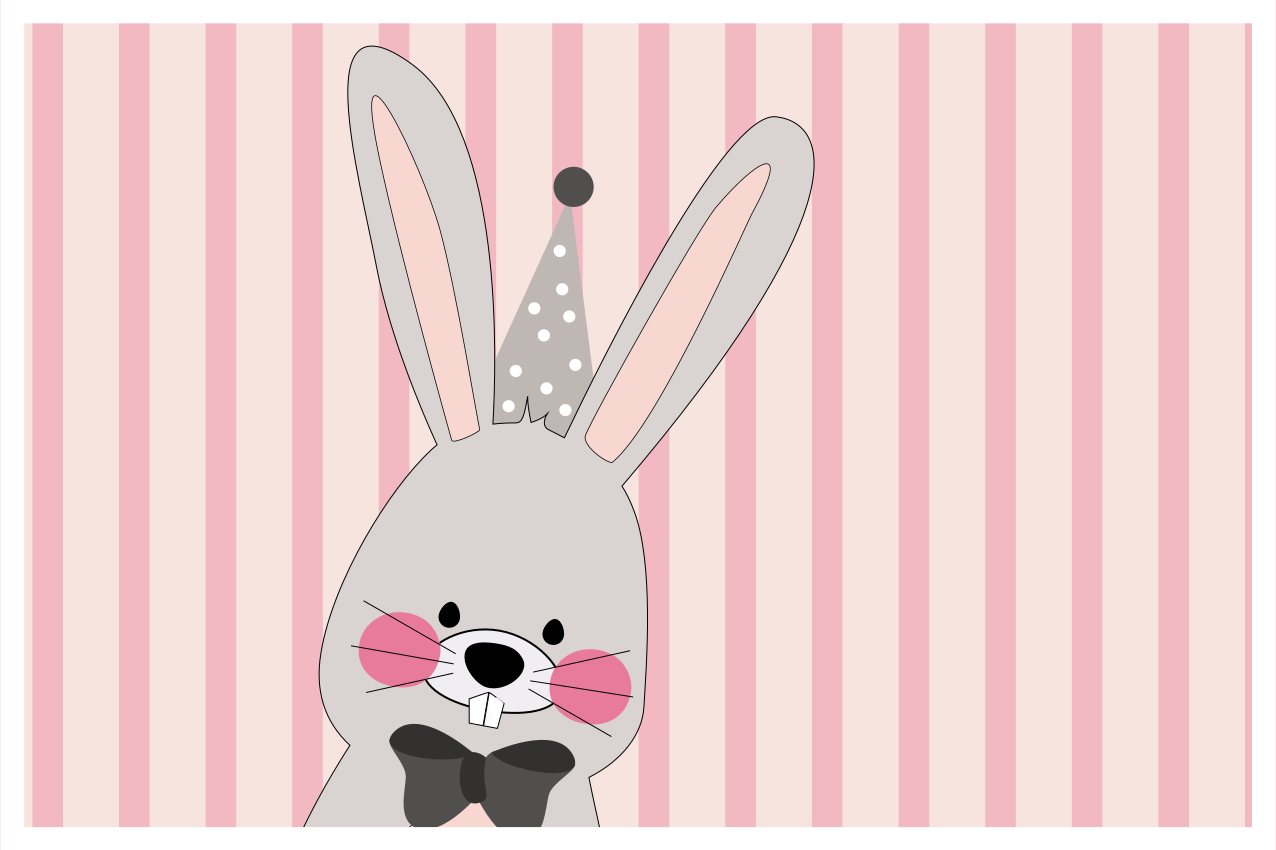 Children placemat with cute bunny design - TenStickers