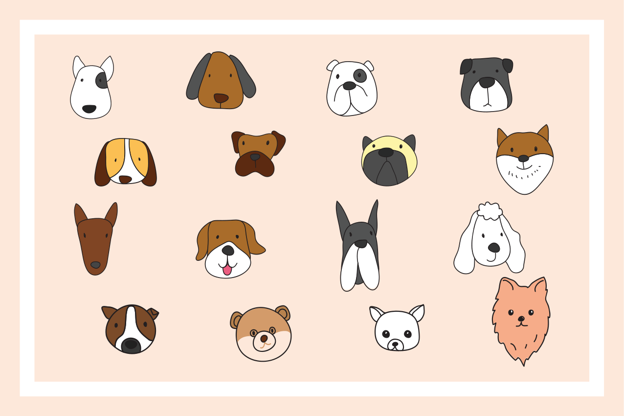 Children placemat animal faces collection - TenStickers