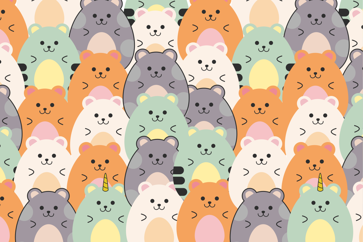 Children placemat with cute animal faces - TenStickers