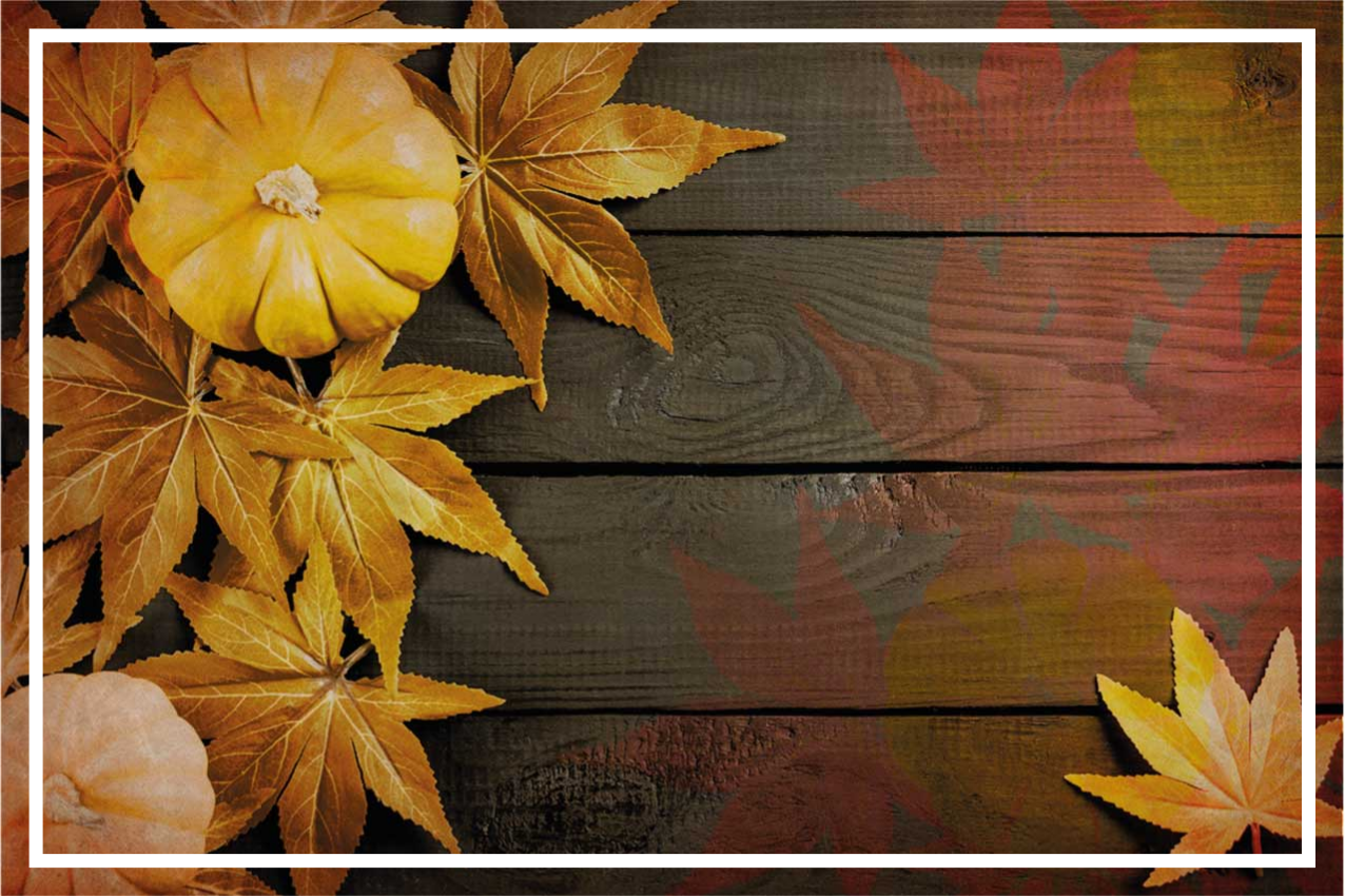 Pumpkin and leaves wooden table Vinyl placemats - TenStickers