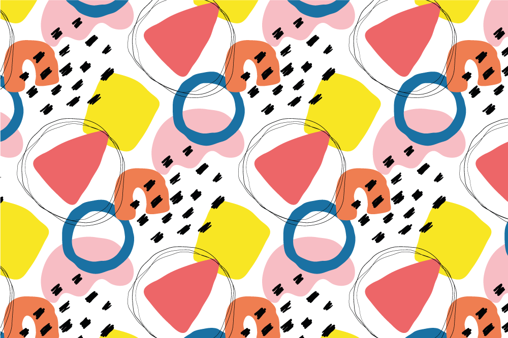 Modern placemat with vibrant geometric designs - TenStickers