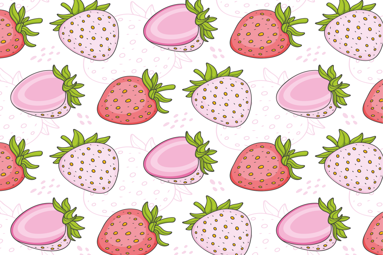 Original placemat pink strawberry design - TenStickers