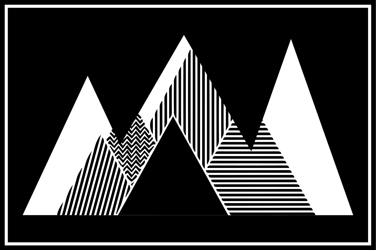 Modern placemat stylish mountain summits - TenStickers