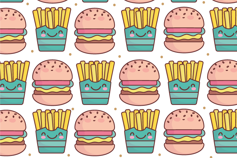 Children placemat happy burger design - TenStickers