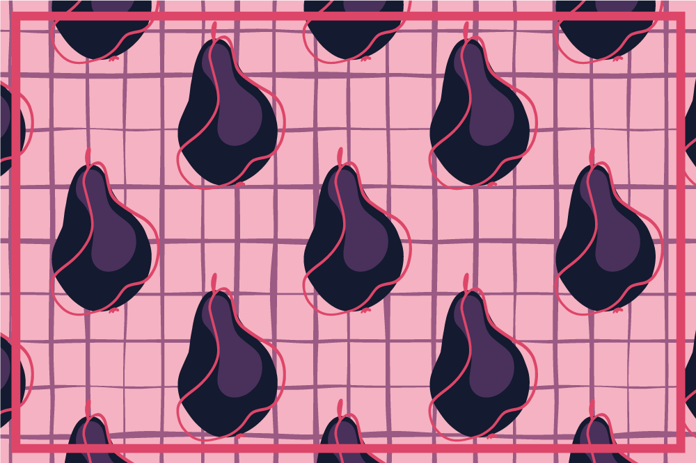 Checked pattern with pears modern placemats - TenStickers