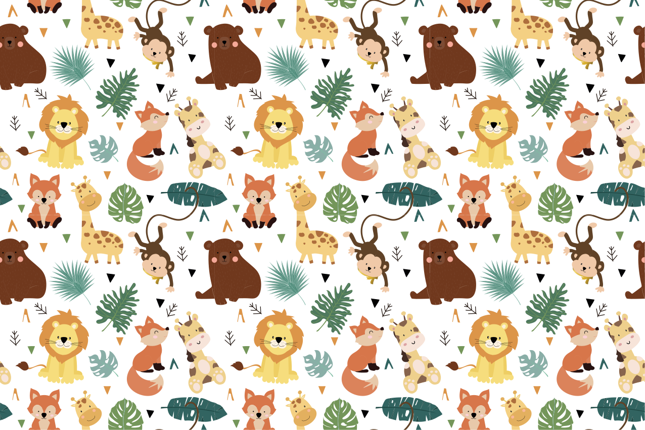 Children placemat with adorable animal designs - TenStickers