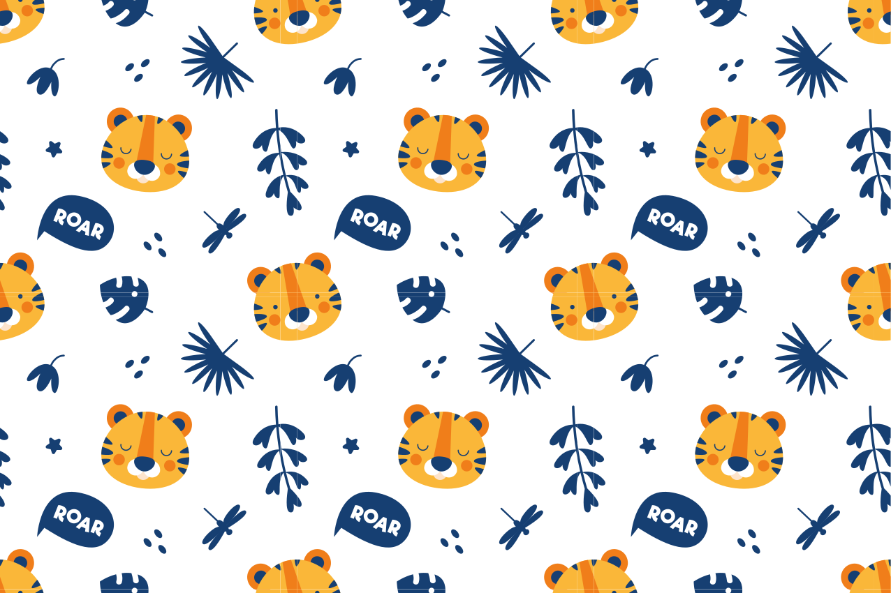 Children placemat tiger face design - TenStickers
