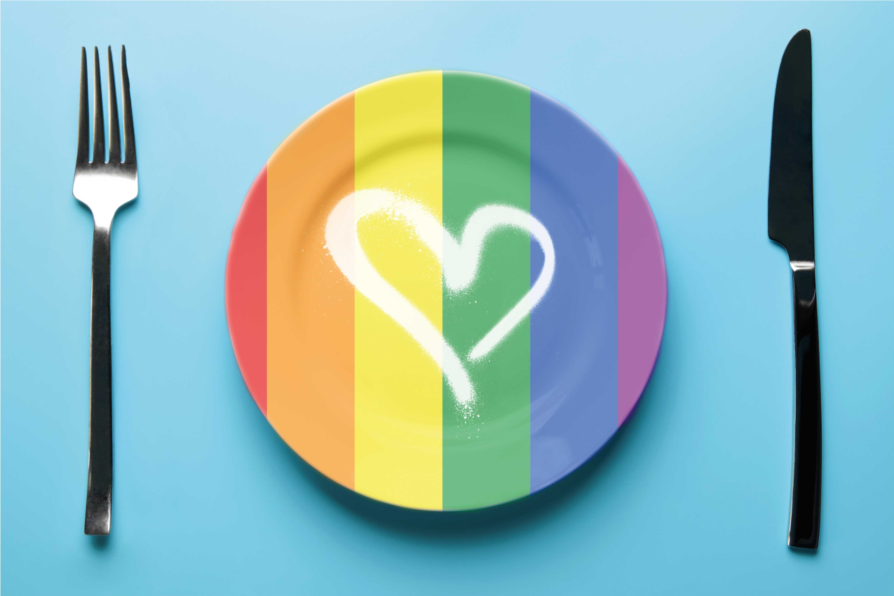 Original placemat rainbow heart plate - TenStickers