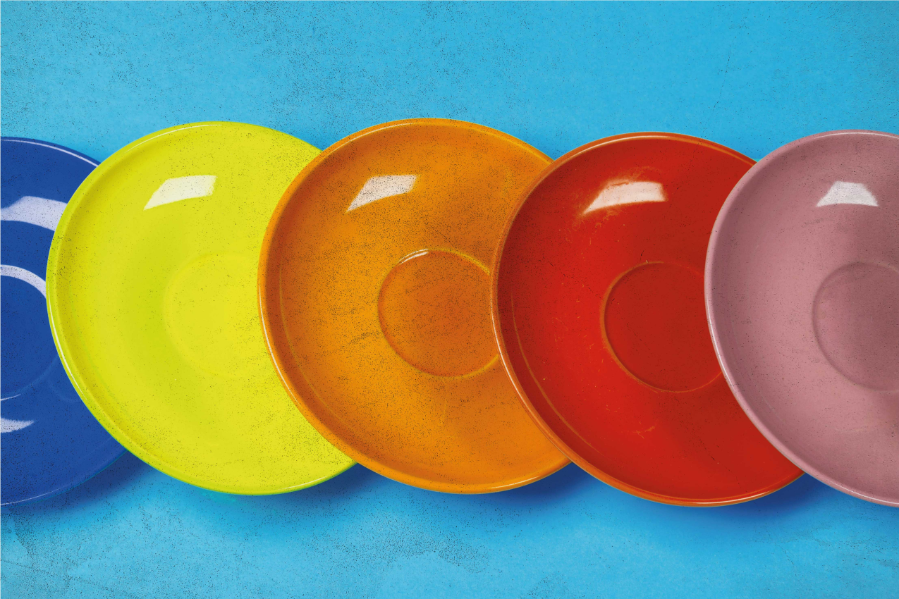 Modern placemat colourful round plates - TenStickers