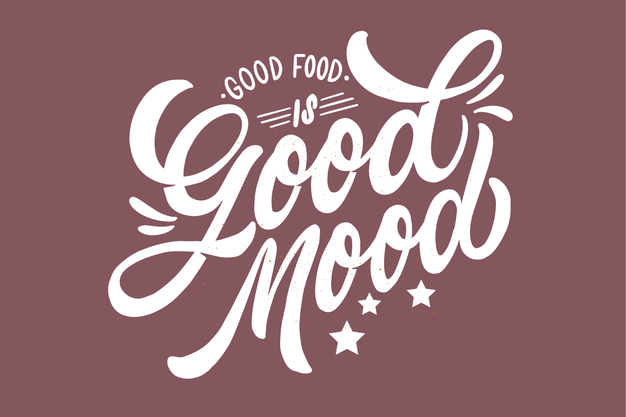 Placemat with quote good food mood - TenStickers