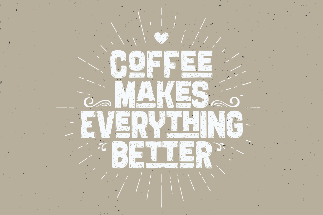 Placemat with quote coffee inspires you - TenStickers