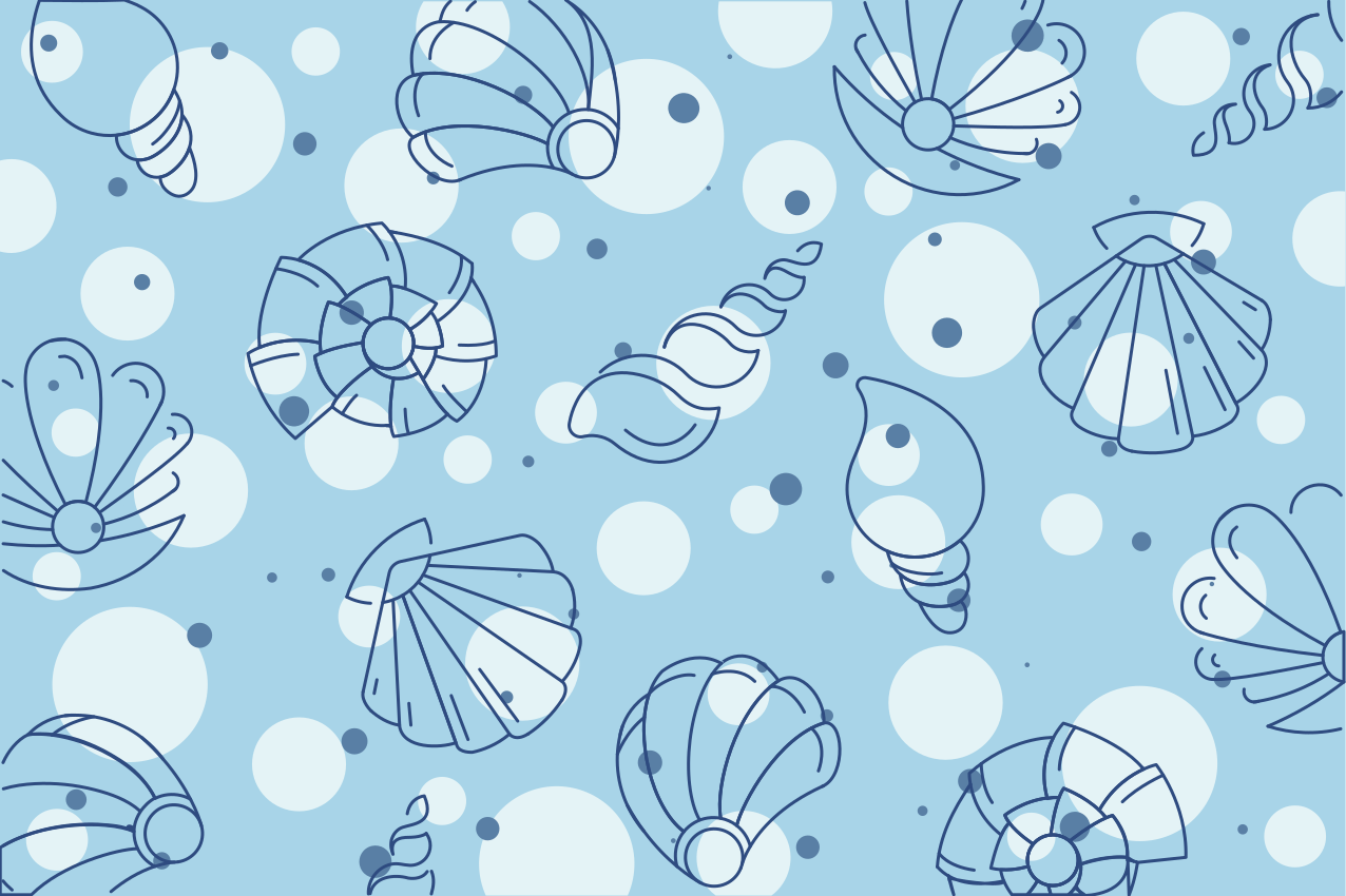 Original placemat ocean shell designs - TenStickers