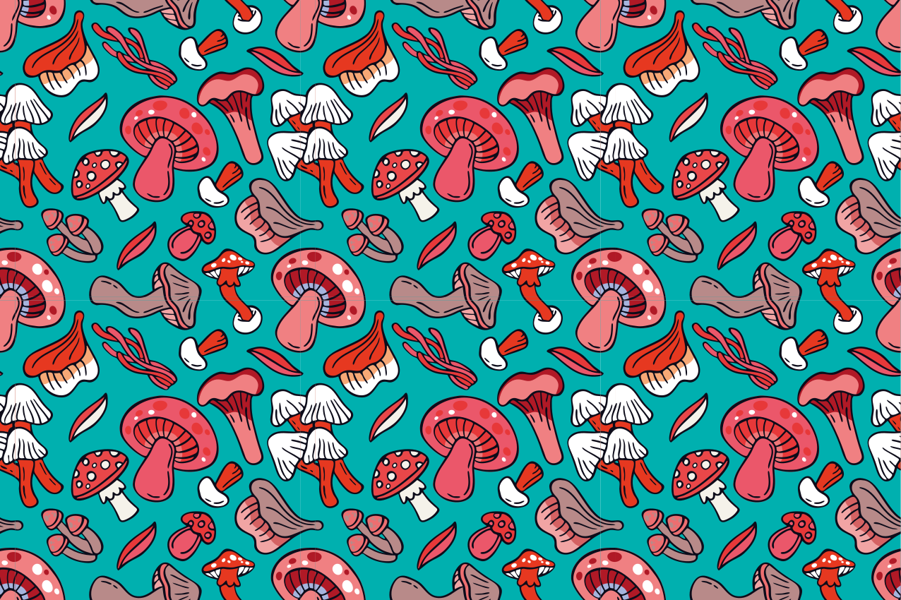 Original placemat lively mushroom design - TenStickers