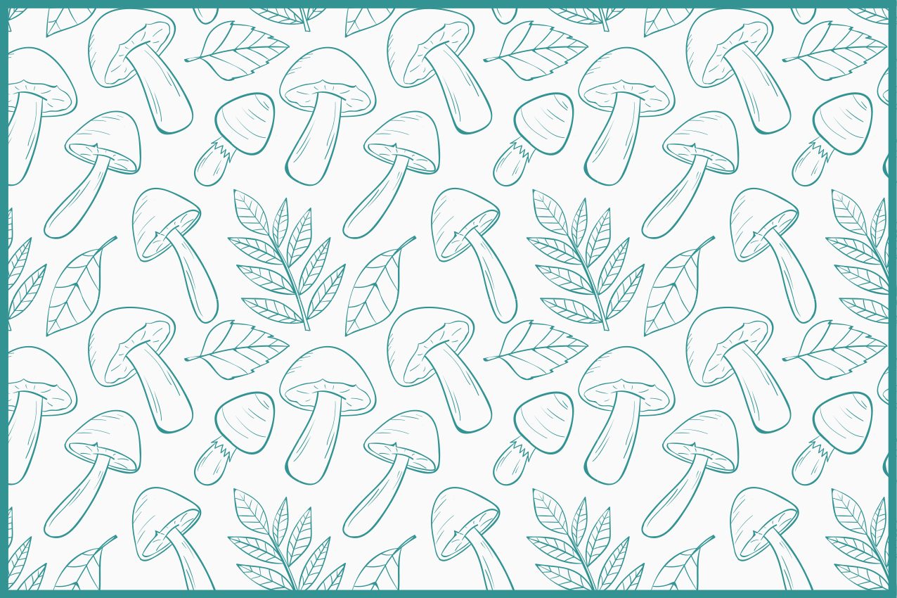 Mushroom leaf pattern placemat - TenStickers