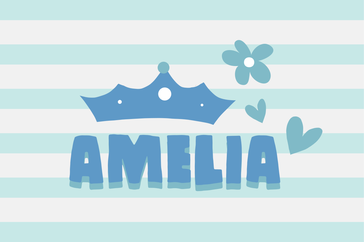 Crown and name children placemat - TenStickers
